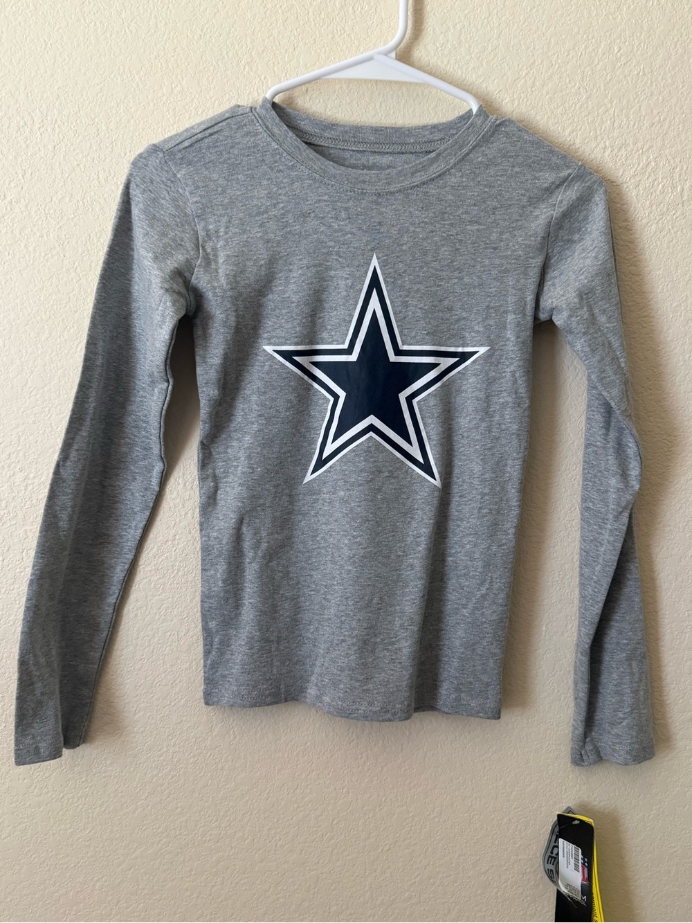 Youth 10-12 Heathered Gray Dallas Cowboys Long Sleeve Sleep T-Shirt NWT